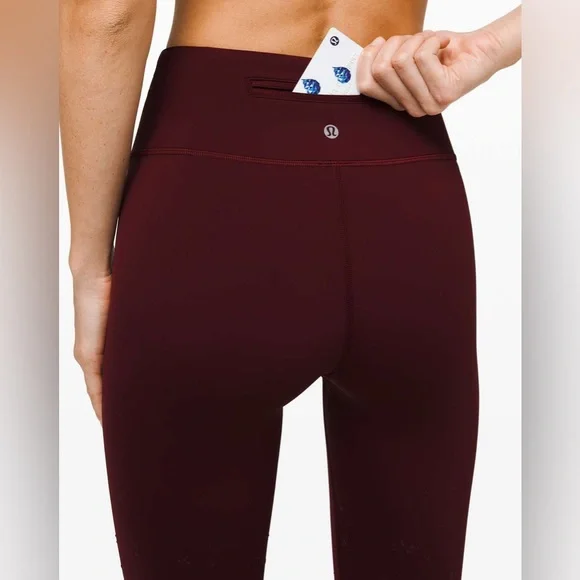 Lululemon Women’s Speed Wunder Mid-Rise Tight 28” Speckle Shine Garnet Leggings - Picture 3 of 6